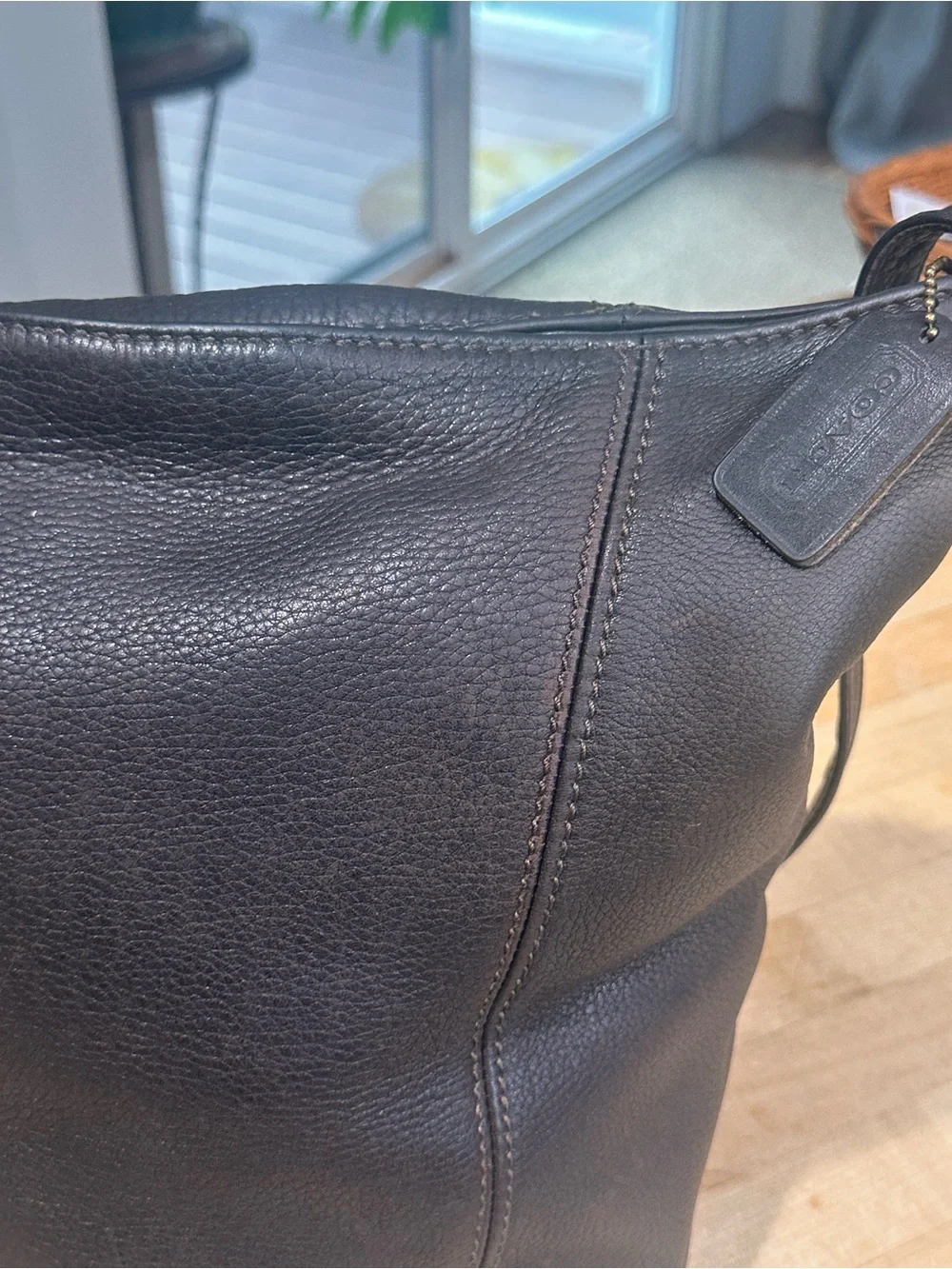 COACH Vintage ‘90s 4927 Sonoma Soft Bucket Bag  Saddle pebble Leather